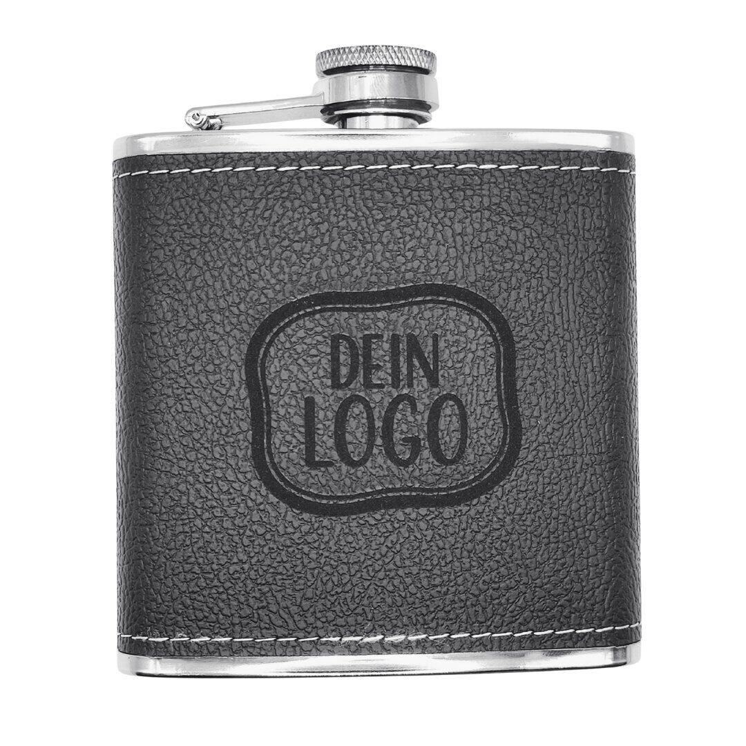 Dein Logo Flachmann_3 Logo-Flachmann schwarz