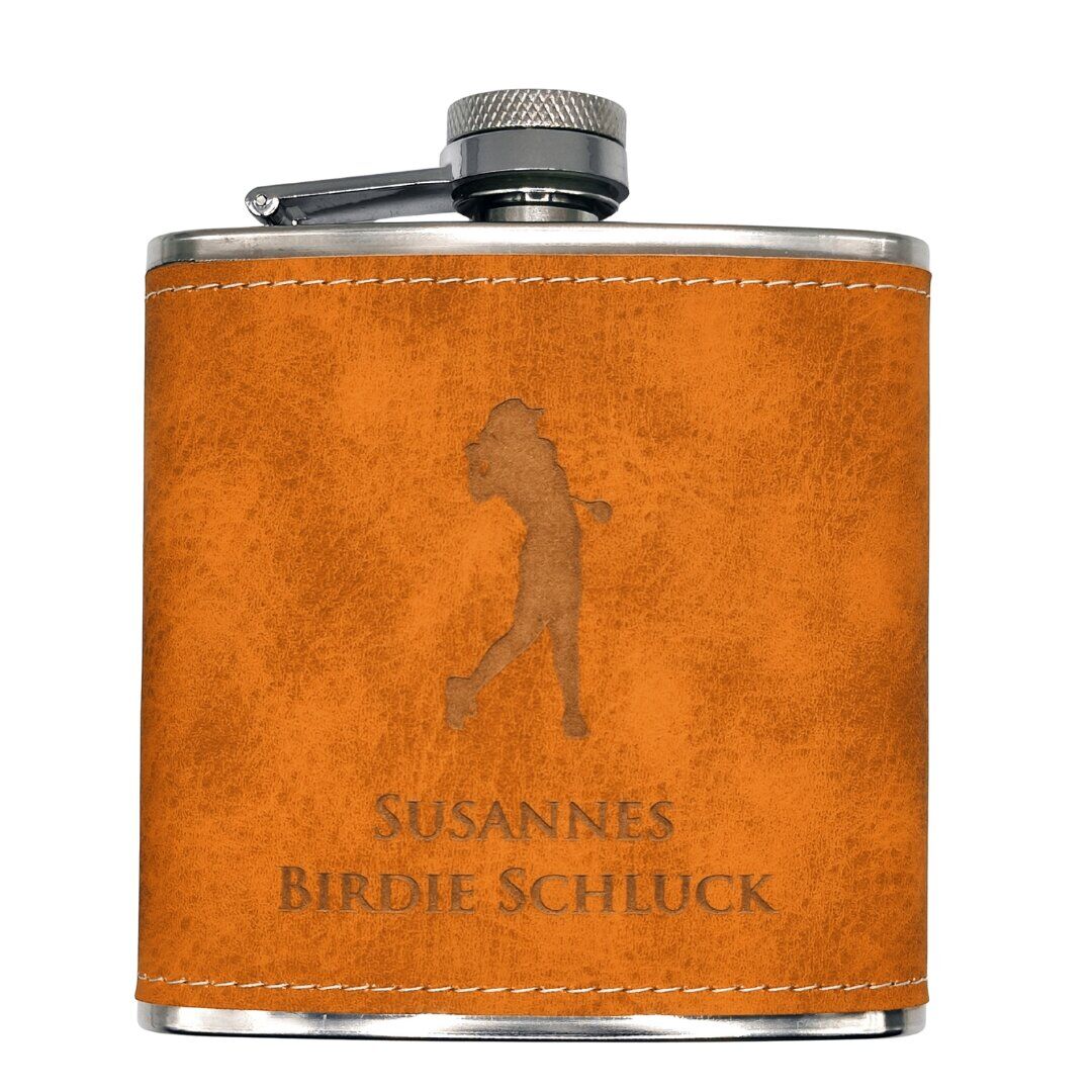 Susannes Birdie Schluck Flachmann mit Gravur Birdie Schluck