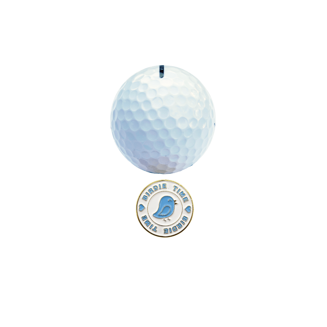 Marqueur de balle de golf en métal avec étiquettes pour clubs Birdie Time
